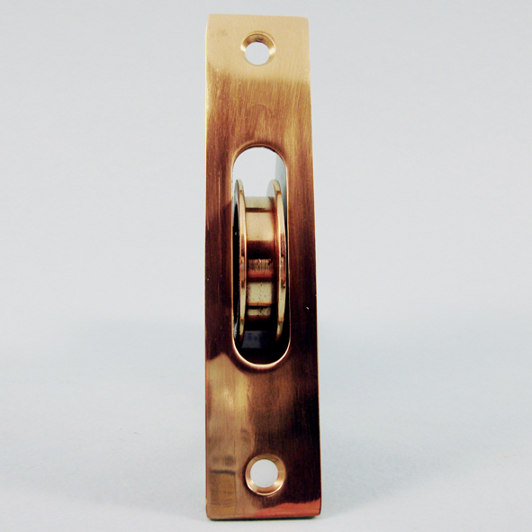 THD191/PB • Polished Brass • Square • Sash Pulley With Steel Body and 44mm [1¾] Brass Pulley